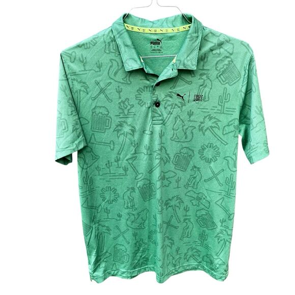 Puma X First Mile Golf Polo Mens Medium Green Desert Southwestern Performance - Picture 1 of 14